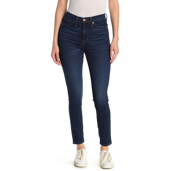 Madewell High Rise Skinny Blue Denim Jeans Whisker and fade Size 37 NWT - Picture 1 of 7